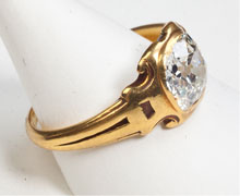 victorian diamond ring. Nobel Antique jewelry Store, Santa Monica. Made in America.Circa 1880s.